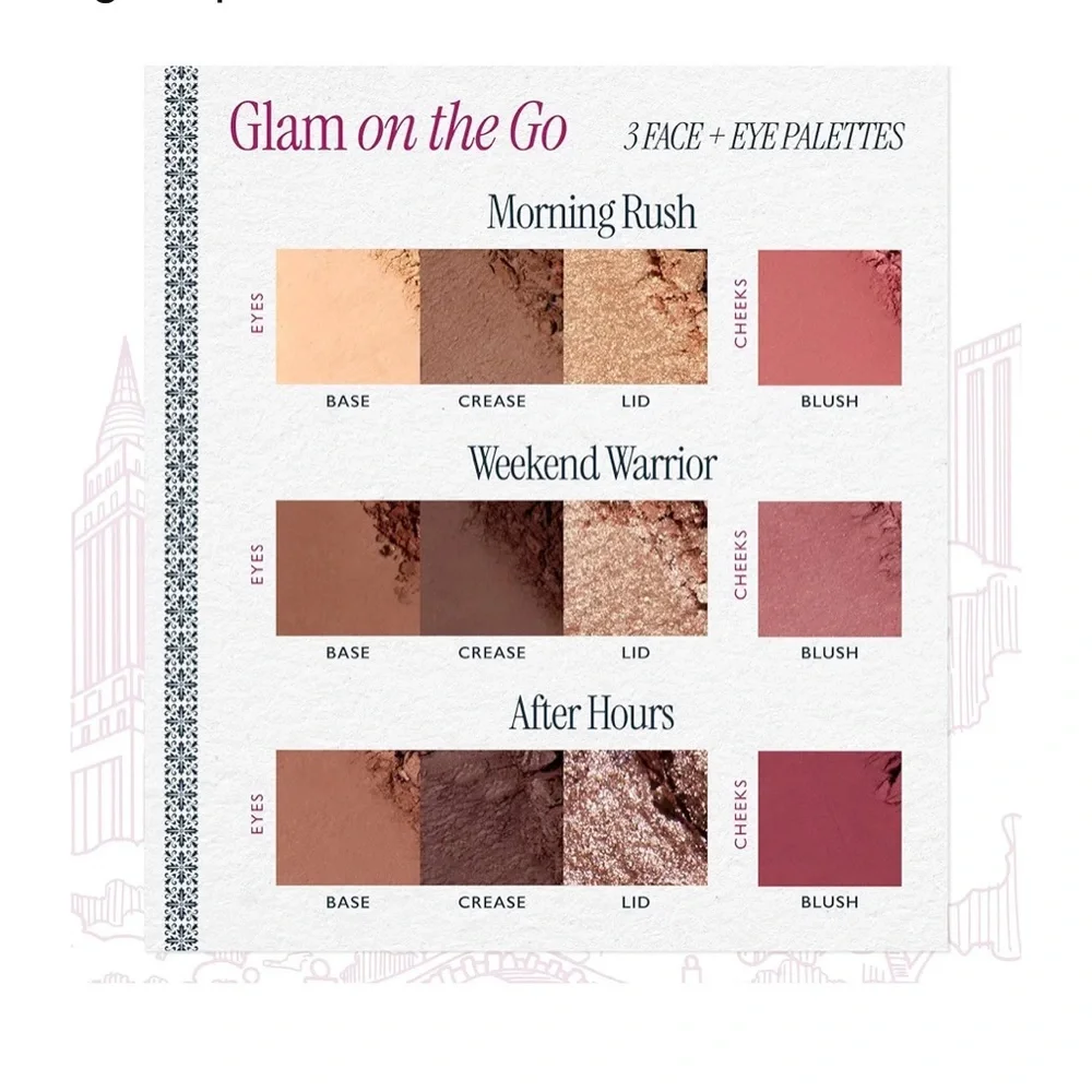 Laura Geller Glam On The Go 3 Face and Eye Palettes NEW